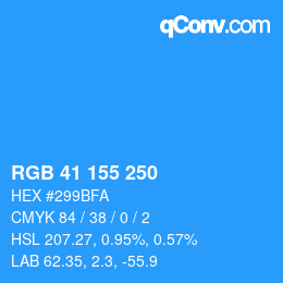 Color code: RGB 41 155 250 | qconv.com