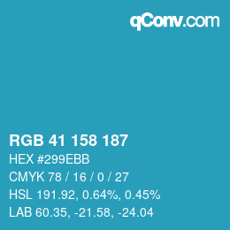 Color code: RGB 41 158 187 | qconv.com
