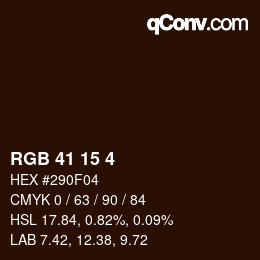 Color code: RGB 41 15 4 | qconv.com
