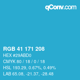 Color code: RGB 41 171 208 | qconv.com