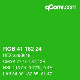 Color code: RGB 41 182 24 | qconv.com