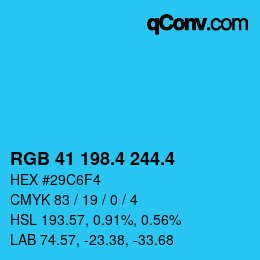 カラーコード: RGB 41 198.4 244.4 | qconv.com