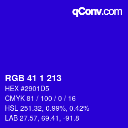 Color code: RGB 41 1 213 | qconv.com