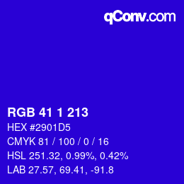Código de color: RGB 41 1 213 | qconv.com