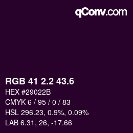 カラーコード: RGB 41 2.2 43.6 | qconv.com