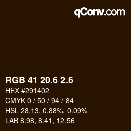 カラーコード: RGB 41 20.6 2.6 | qconv.com