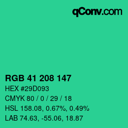 Color code: RGB 41 208 147 | qconv.com