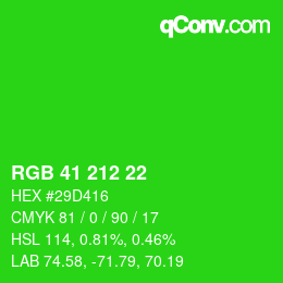 Color code: RGB 41 212 22 | qconv.com