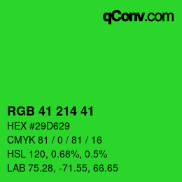Color code: RGB 41 214 41 | qconv.com