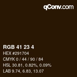 Color code: RGB 41 23 4 | qconv.com
