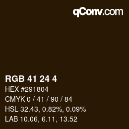 カラーコード: RGB 41 24 4 | qconv.com