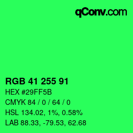 Código de color: RGB 41 255 91 | qconv.com