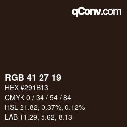 Color code: RGB 41 27 19 | qconv.com
