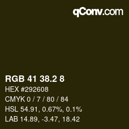 カラーコード: RGB 41 38.2 8 | qconv.com