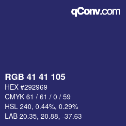 Color code: RGB 41 41 105 | qconv.com