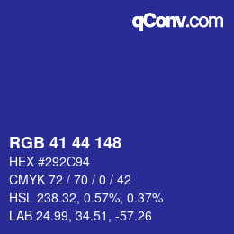 颜色代码: RGB 41 44 148 | qconv.com