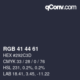 カラーコード: RGB 41 44 61 | qconv.com