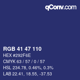 カラーコード: RGB 41 47 110 | qconv.com
