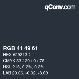 颜色代码: RGB 41 49 61 | qconv.com