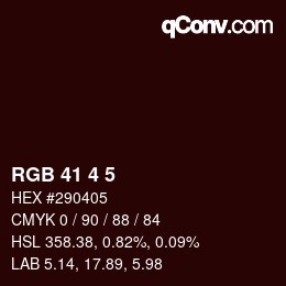 Color code: RGB 41 4 5 | qconv.com