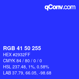 カラーコード: RGB 41 50 255 | qconv.com