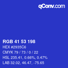 カラーコード: RGB 41 53 198 | qconv.com