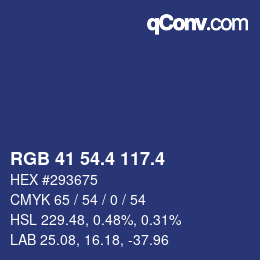 カラーコード: RGB 41 54.4 117.4 | qconv.com