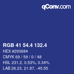 カラーコード: RGB 41 54.4 132.4 | qconv.com