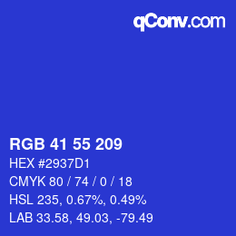 Código de color: RGB 41 55 209 | qconv.com