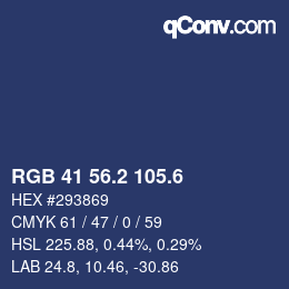 カラーコード: RGB 41 56.2 105.6 | qconv.com