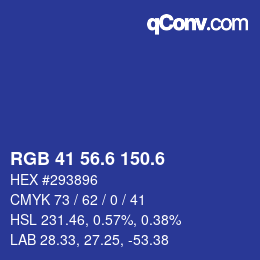 カラーコード: RGB 41 56.6 150.6 | qconv.com