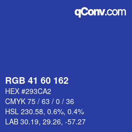 Color code: RGB 41 60 162 | qconv.com