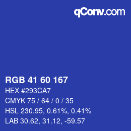 Color code: RGB 41 60 167 | qconv.com