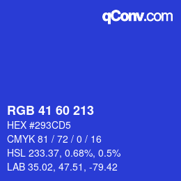 Color code: RGB 41 60 213 | qconv.com