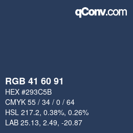 カラーコード: RGB 41 60 91 | qconv.com