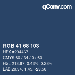 Color code: RGB 41 68 103 | qconv.com