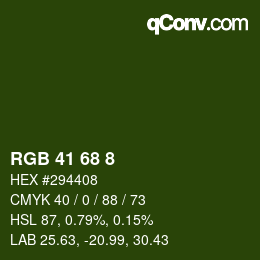 カラーコード: RGB 41 68 8 | qconv.com