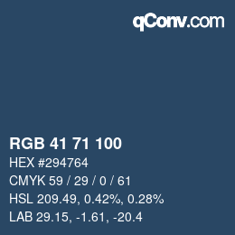 カラーコード: RGB 41 71 100 | qconv.com
