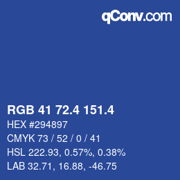 カラーコード: RGB 41 72.4 151.4 | qconv.com