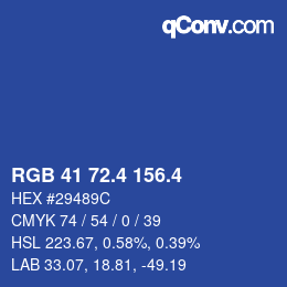 カラーコード: RGB 41 72.4 156.4 | qconv.com