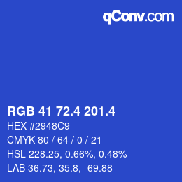 カラーコード: RGB 41 72.4 201.4 | qconv.com