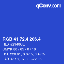 カラーコード: RGB 41 72.4 206.4 | qconv.com