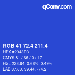 カラーコード: RGB 41 72.4 211.4 | qconv.com