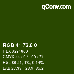 カラーコード: RGB 41 72.8 0 | qconv.com