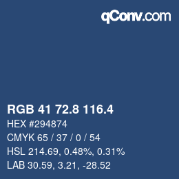 カラーコード: RGB 41 72.8 116.4 | qconv.com
