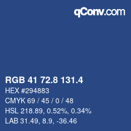 カラーコード: RGB 41 72.8 131.4 | qconv.com