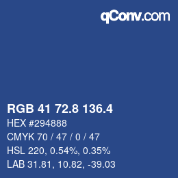 カラーコード: RGB 41 72.8 136.4 | qconv.com