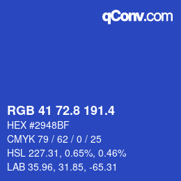 カラーコード: RGB 41 72.8 191.4 | qconv.com