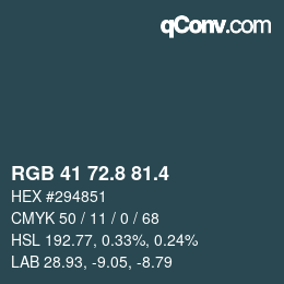 カラーコード: RGB 41 72.8 81.4 | qconv.com