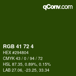Color code: RGB 41 72 4 | qconv.com